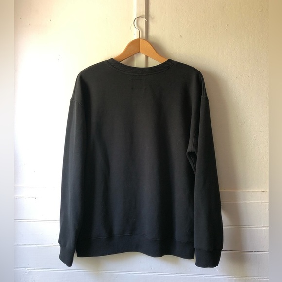 Tommy Hilfiger Tommy Jeans Sweatshirt Crewneck Flag Logo Applique Black Large - Picture 7 of 17